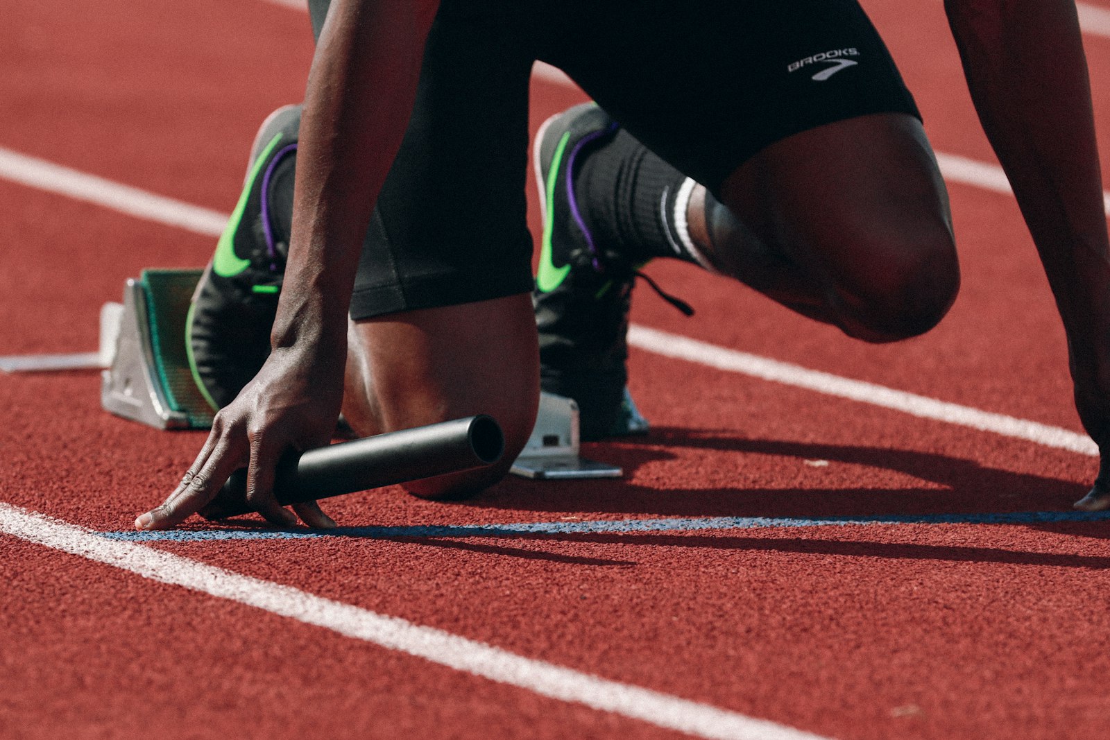 Athletes training in a stadium